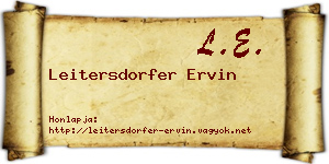 Leitersdorfer Ervin névjegykártya